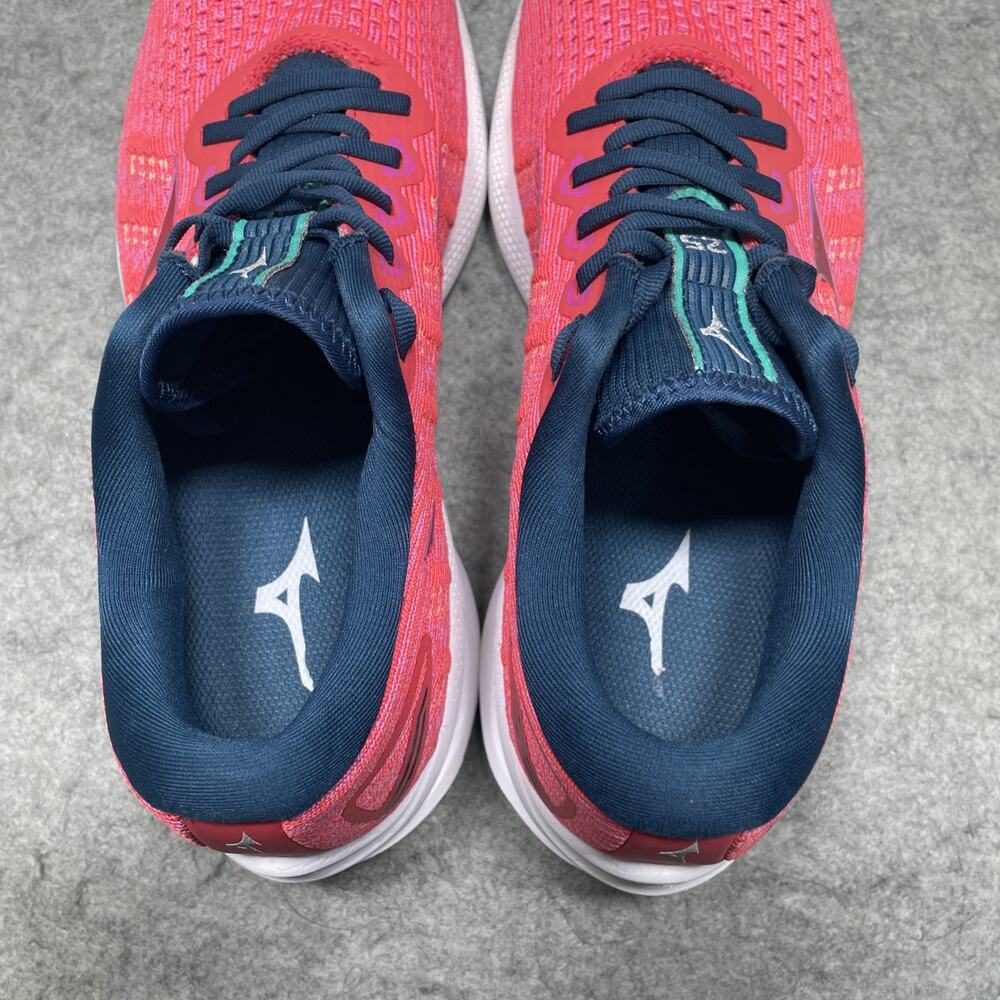 Mizuno Womens US 9.5 Wave Rider 25 Waveknit Running Shoes Cayenne/Pink - Picture 8 of 11